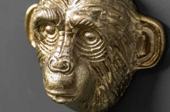 wandkapstok Apes 3-delige set kledinghaken goud