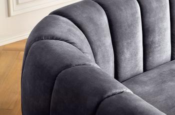Bankstel antraciet fluweel 3-zits 200 cm