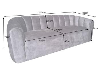 Bankstel 3 zits champagne beige 200 cm