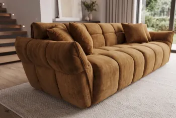 3-zits bankstel geel velvet 260 cm