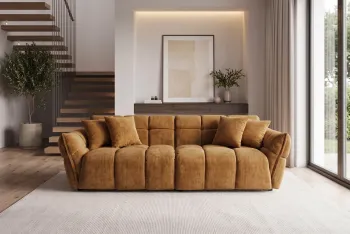 3-zits bankstel geel velvet 260 cm