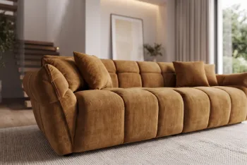 3-zits bankstel geel velvet 260 cm