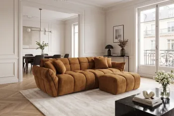 3-zits bankstel geel velvet 260 cm