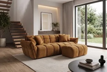 3-zits bankstel geel velvet 260 cm
