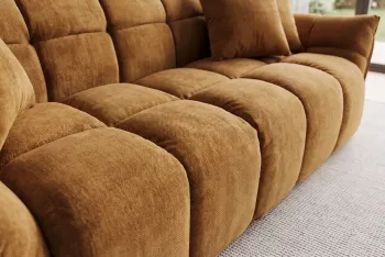 3-zits bankstel geel velvet 260 cm