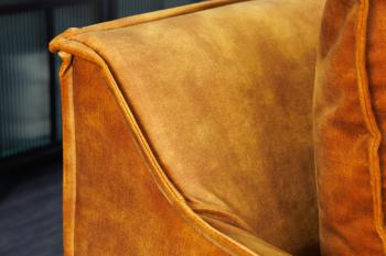 3-zits bankstel geel fluweel 200 cm