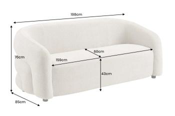 3- zits bankstel grijs chenille stof 198 cm