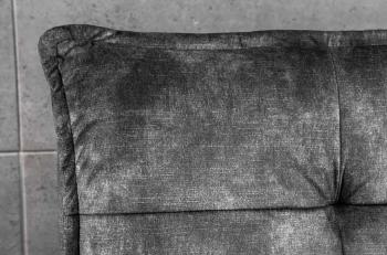 slaapbank grijs fluweel met kussens 195 cm