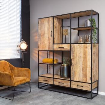 Vakkenkast XXL mangohout bruin 160 cm