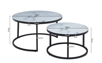 salontafel set wit decor marmer