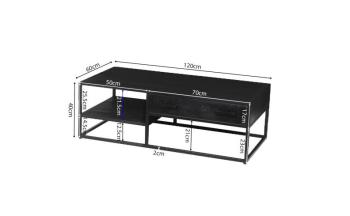 salontafel kali zwart 120 cm