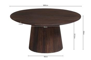 salontafel donkerbruin mango 80 cm