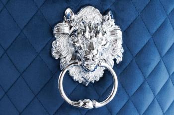 barok barkruk blauw met leeuwenkop