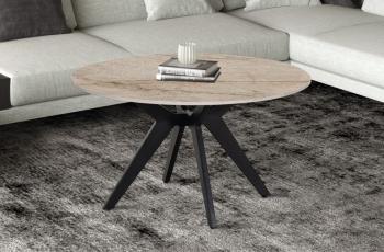 ronde salontafel beige keramiek 80 cm