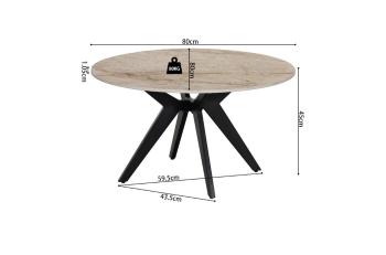 ronde salontafel beige keramiek 80 cm
