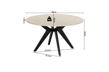 ronde salontafel travertin keramiek 80 cm