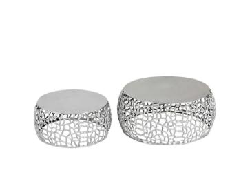 salontafel set maze zilver