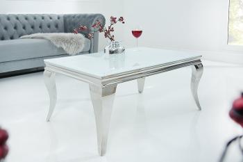 Barock salontafel wit glas