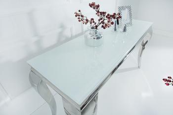 Barock sidetable wit glas