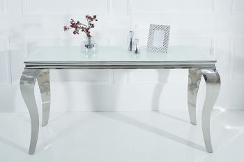 Barock sidetable wit glas