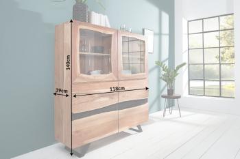 Highboard vitrinekast acacia