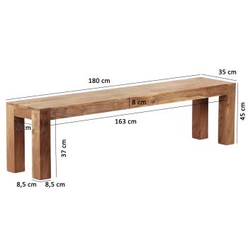 eetkamerbank acaciahout 180 cm