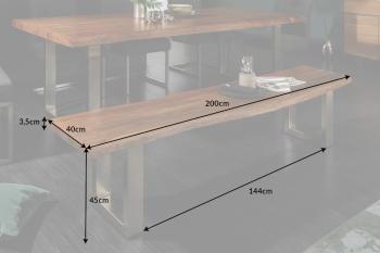 boomstam eettafelbank acacia 200 cm