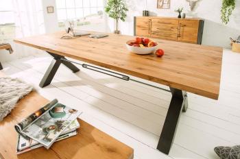 Tafel wild eiken met X poten 200 cm