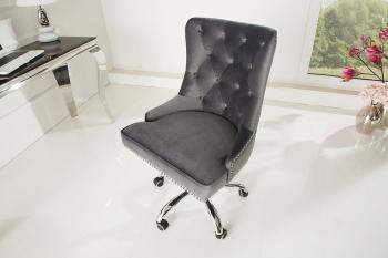 Bureau stoel grijs velvet