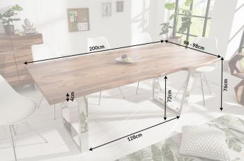 Boomstam eettafel sheesham 200 cm