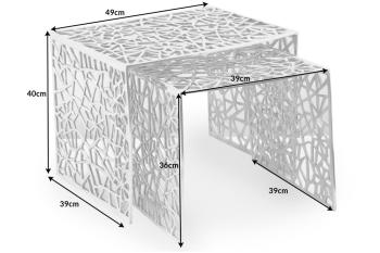 bijzettafel set zilver