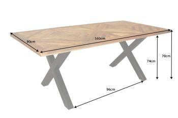 Mangohouten eettafel bruin 160 cm