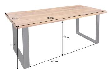 Eettafel sheesham hout 160 cm