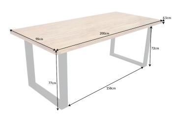 eettafel sheesham hout 200 cm