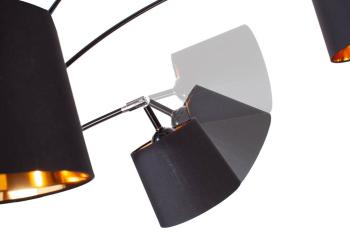 Design booglamp zwart 5 kappen