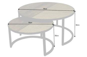 ronde salontafel set mango rotan