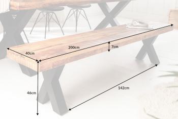 eettafel bank mango hout 200 cm