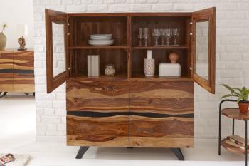 Highboard vitrinekast sheesham