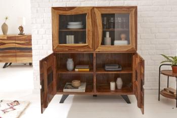 Highboard vitrinekast sheesham