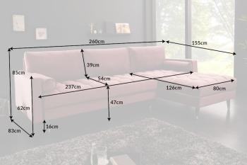 Afmetingen longchair bank oud rose