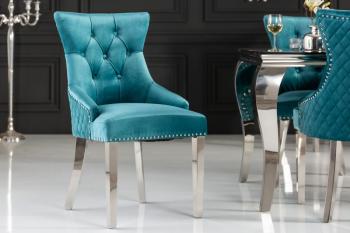 Deluxe stoel beige met leeuwenkop gouden poten