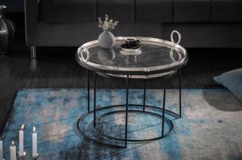 Salontafel set zilver zwart