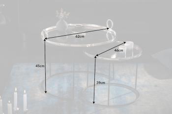 Salontafel set zilver zwart