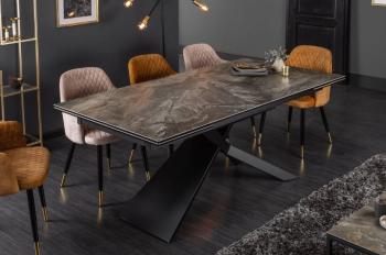 Tafel uitschuifbaar marmerlook taupe grijs