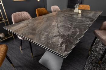 Tafel uitschuifbaar marmerlook taupe grijs