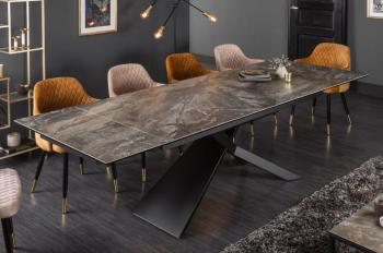 Tafel uitschuifbaar marmerlook taupe grijs