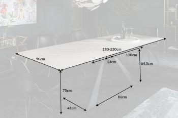 uitschuifbare tafel wit keramiek