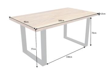 eettafel sheesham hout 160 cm