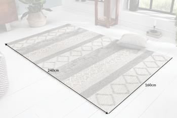 Vloerkleed Ruit grijs beige 240x160 cm