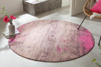 rond vloerkleed roze beige 150 cm